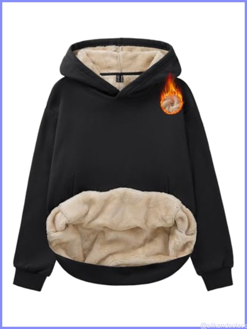 Sherpa Lined Fleece Hoodie Sweatshirt Women Kangaroo Pocket